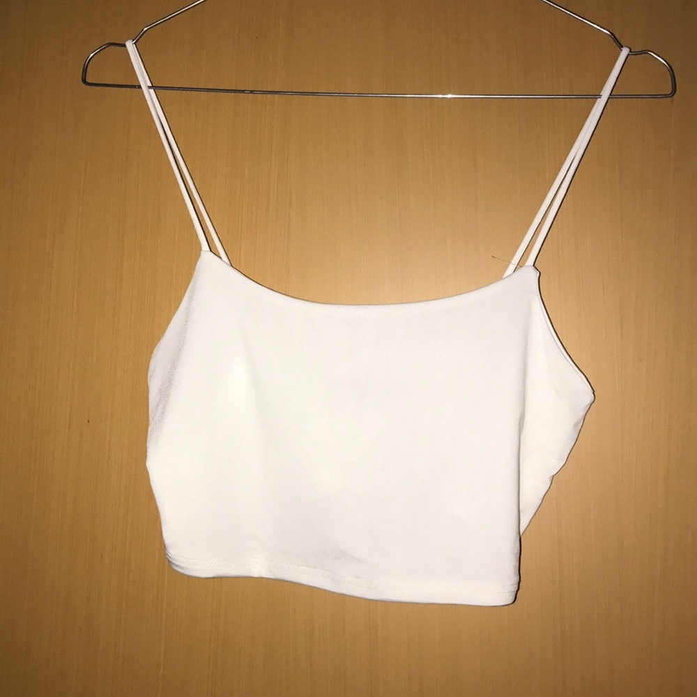 White satin crop top